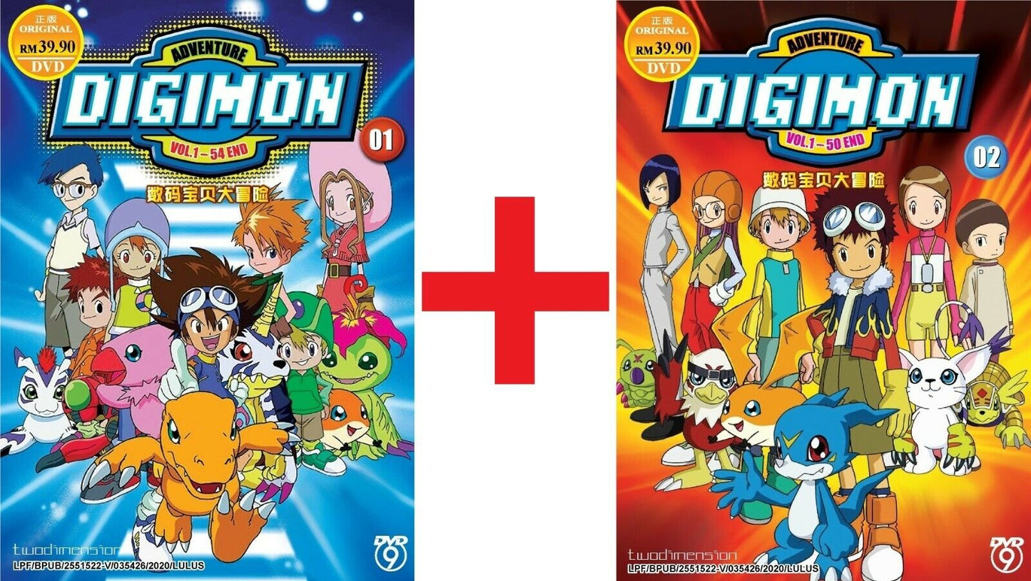 Anime Dvd English Dubbed Digimon Adventure season 01+02 All region