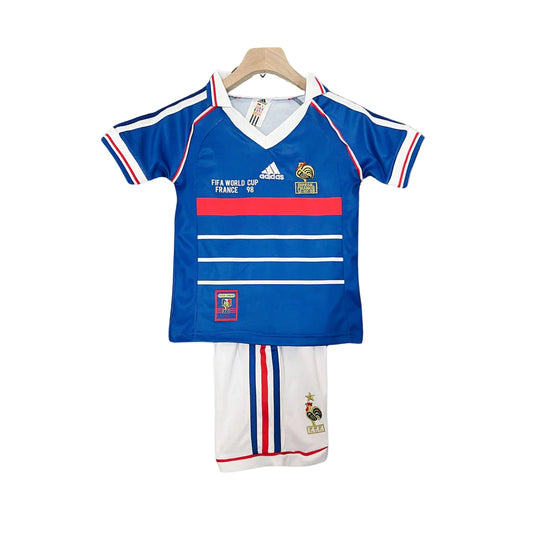 Retro France Kids Soccer Kit – 1998 World Cup Home Jersey & Shorts Set