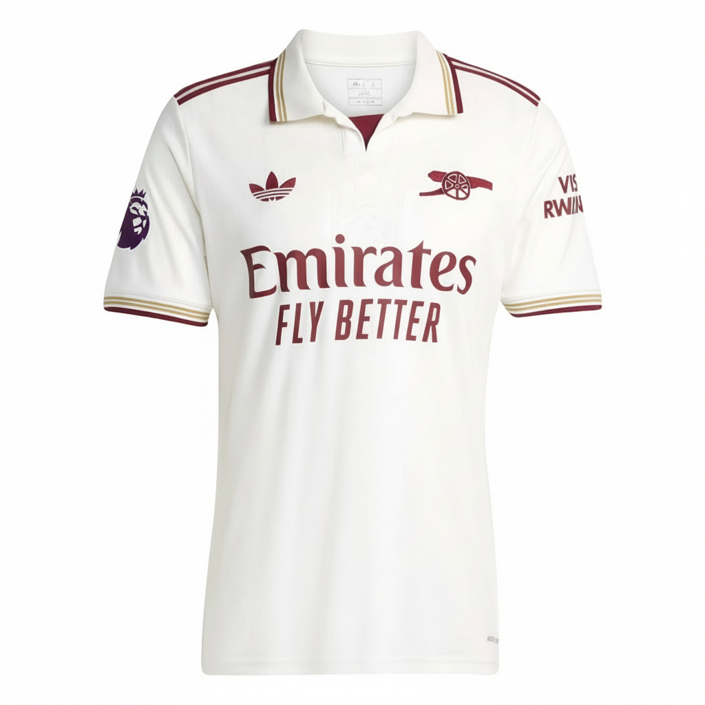 William Saliba Arsenal Third Jersey 25/26 - White