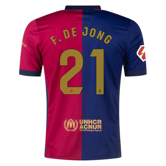 New Barcelona Home Soccer Jersey 24/25 Men Frenkie de Jong