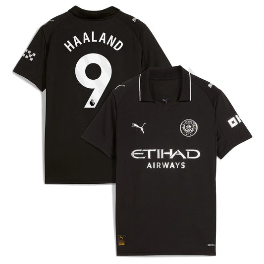 Erling Haaland Manchester City Puma 2025/26 Away Jersey - Black