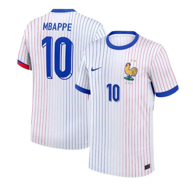 New France Away Soccer Jersey EURO 2024 Men Kylian Mbappe