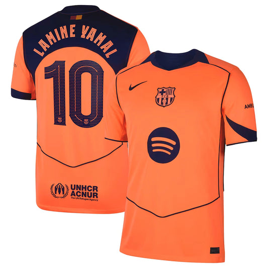 Lamine Yamal Barcelona 2025/26 Third Jersey - Orange