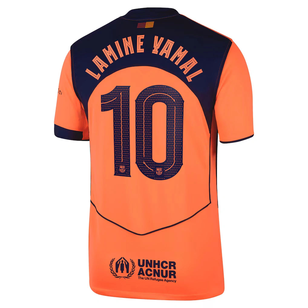 Lamine Yamal Barcelona 2025/26 Third Jersey - Orange
