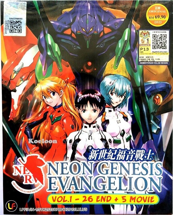 DVD Anime Neon Genesis Evangelion Complete Series (1-26) + 5 Movies English Dub