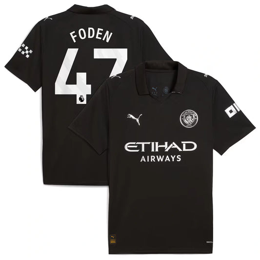 Phil Foden Manchester City 2025/26 Away Jersey - Black