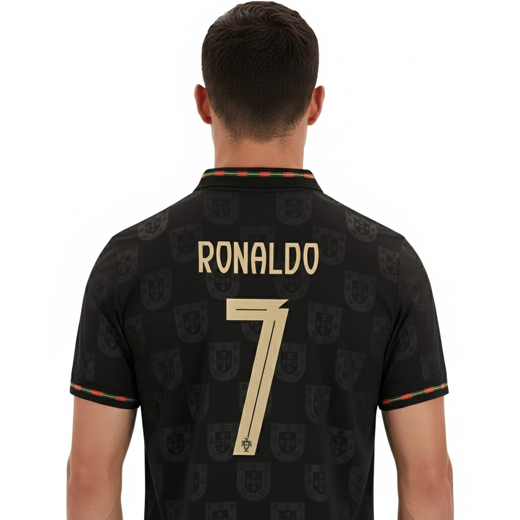 Cristiano Ronaldo Portugal Black Panther Jersey World Cup 2026 Away - Black