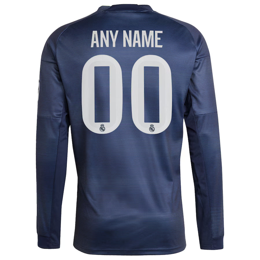 Real Madrid Custom name 25/26 Away Long Sleeve Jersey