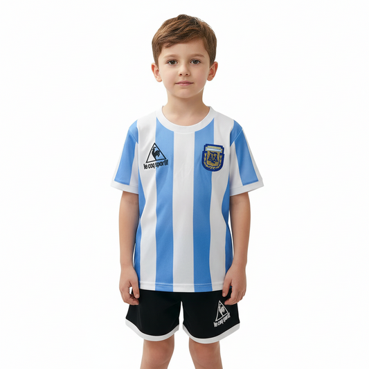 Retro Argentina Kids Kit – 1986 World Cup Home Jersey & Shorts