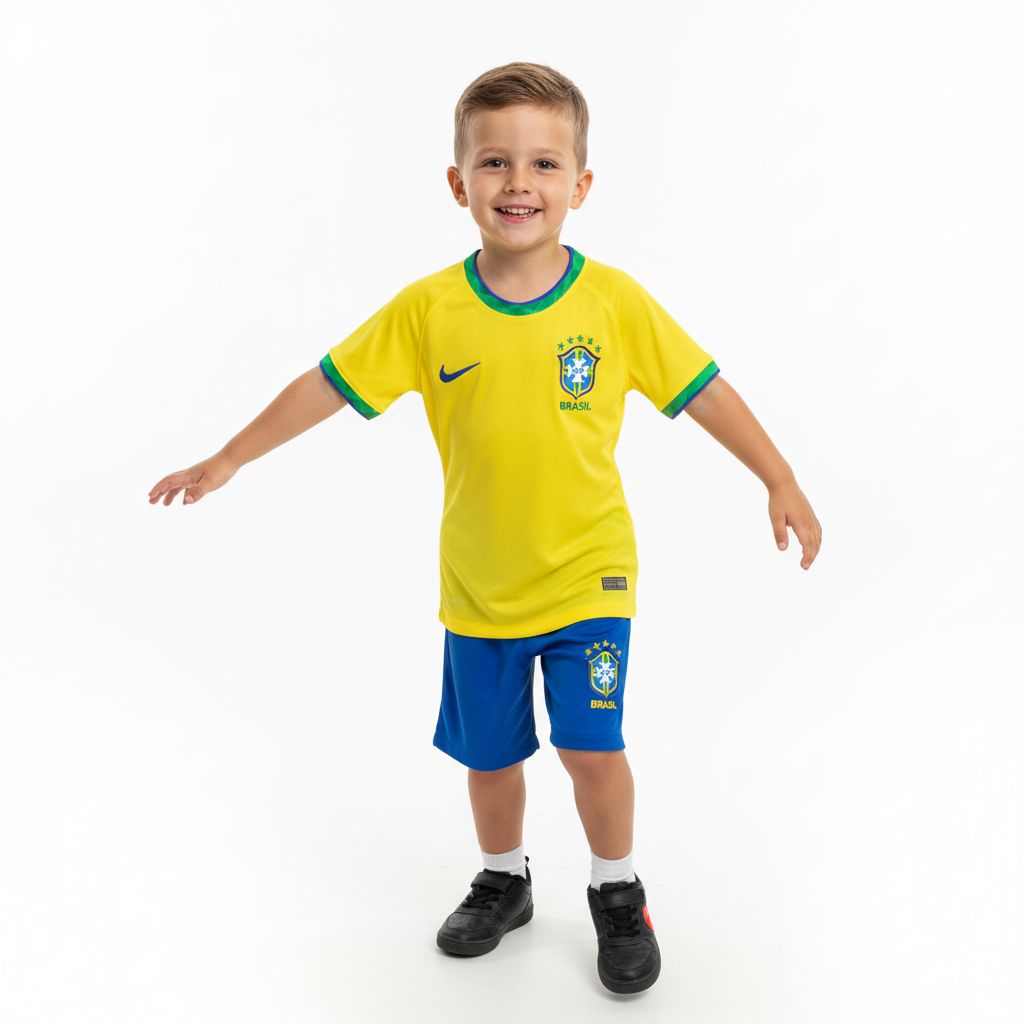 Retro Brazil Kids Kit – 1998 World Cup Home Jersey & Shorts