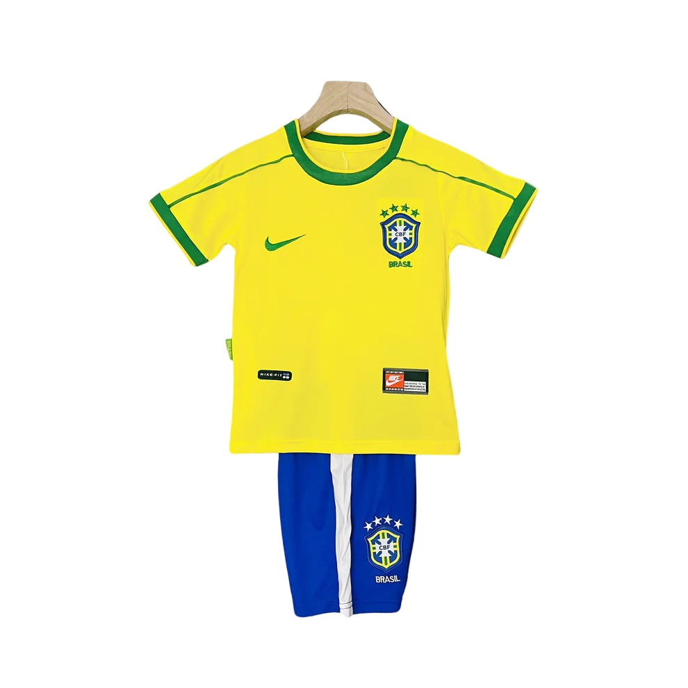Retro Brazil Kids Kit – 1998 World Cup Home Jersey & Shorts