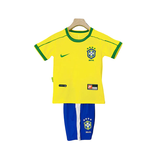 Retro Brazil Kids Kit – 1998 World Cup Home Jersey & Shorts
