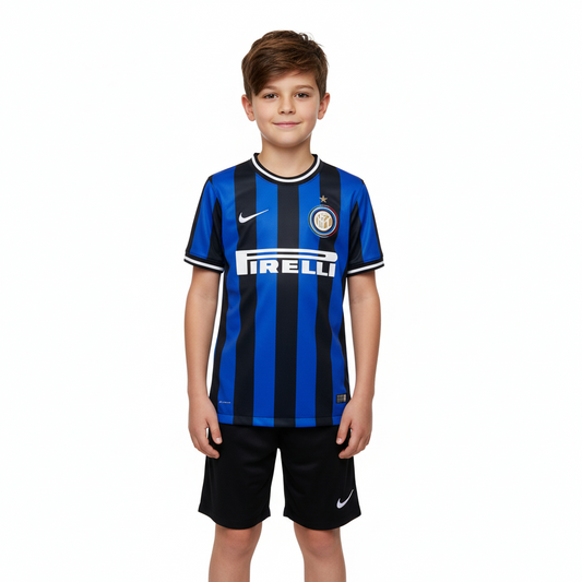 Retro Inter Milan Kids Soccer Kit – 2009-10 Home Jersey & Shorts Set