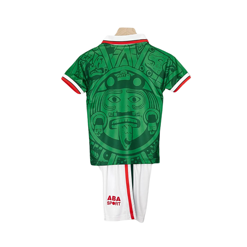 Retro Mexico Kids Soccer Kit – 1998 World Cup Home Jersey & Shorts Set