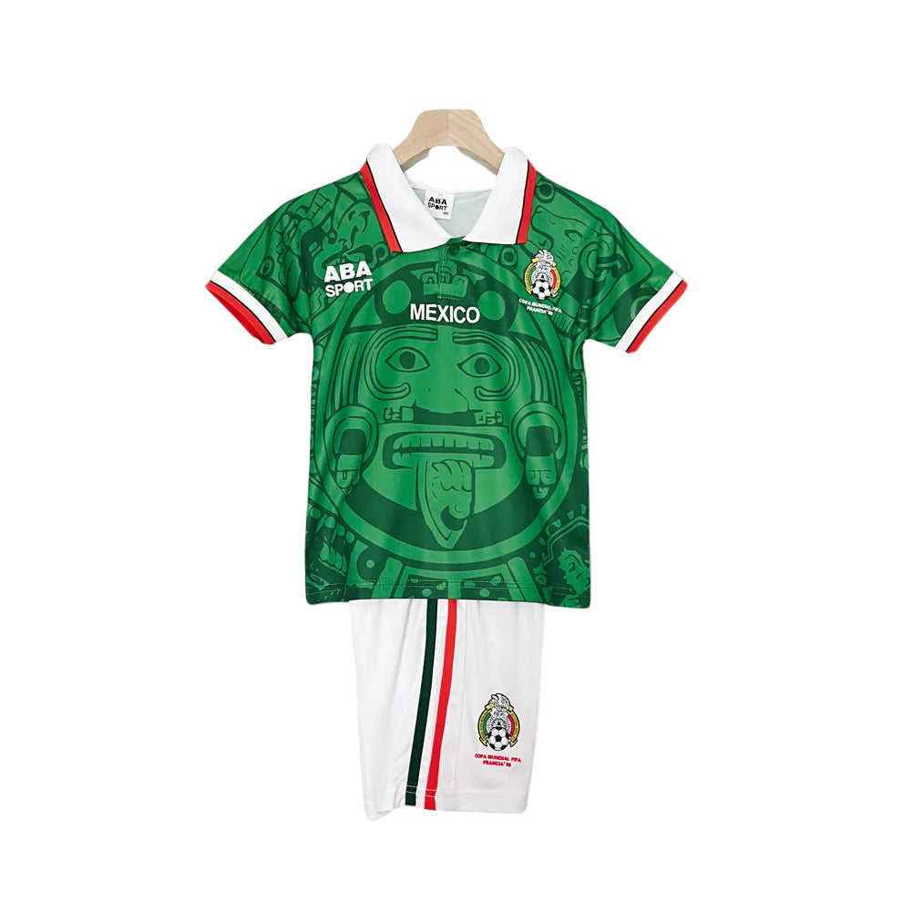 Retro Mexico Kids Soccer Kit – 1998 World Cup Home Jersey & Shorts Set