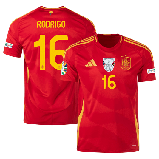 New Spain Home Soccer Jersey EURO 2024 Men Rodri