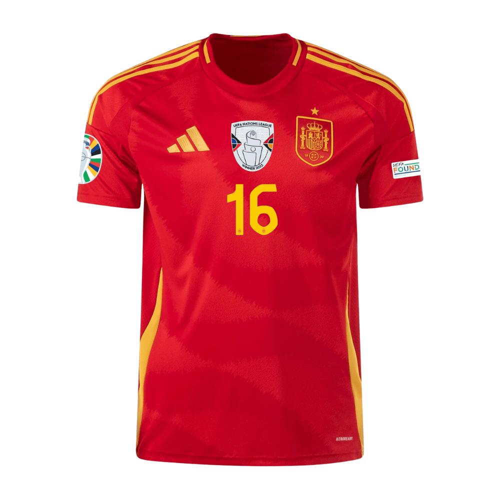 New Spain Home Soccer Jersey EURO 2024 Men Rodri