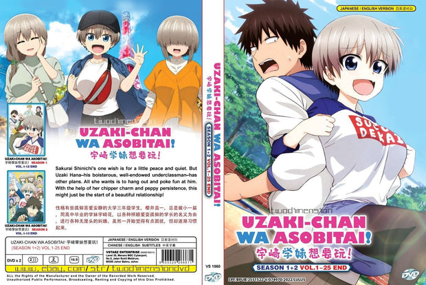 Anime Dvd English Dubbed Uzaki-Chan Wa Asobitai! Season 1+2 (1-25End)