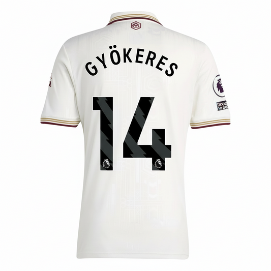 White sports jersey with 'GYÖKÖRES' and number '14' on a white background