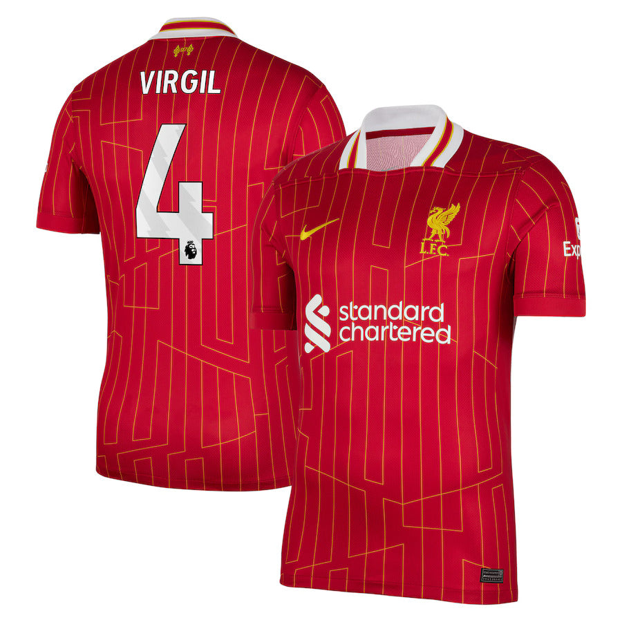 New Liverpool Home Soccer Jersey 24/25 Men Virgil van Dijk