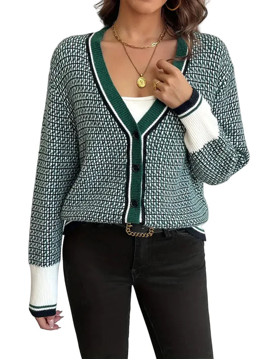 Womens-Color-Block-Plaid-V-Neck-Cardigan-2.webp