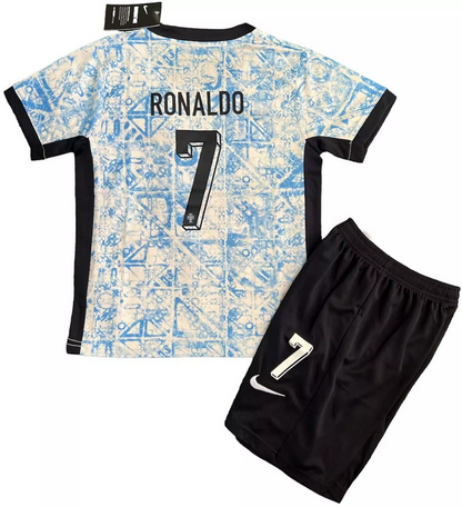 New Portugal Away Soccer Jersey EURO 2024 Kids Cristiano Ronaldo