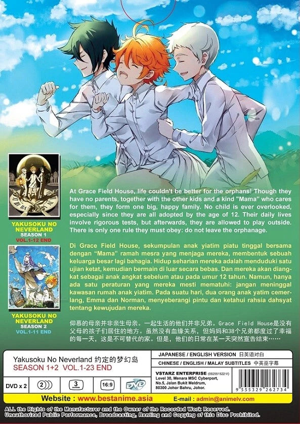 DVD Anime The Promised Neverland Complete Series Season 1+2 (1-23 End) English