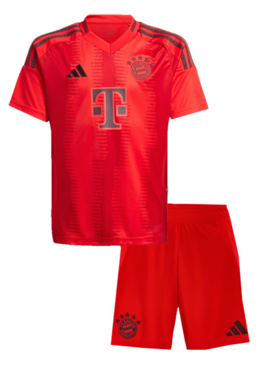 FCBayernMunichHome2425KidsSoccerKit-1 New Bayern Munich Home Soccer Jersey 24/25 Kids