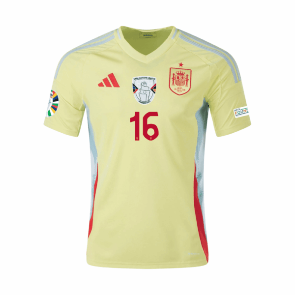 Rodrigospainaway1-1 New Spain Away Soccer Jersey EURO 2024 Men Rodri
