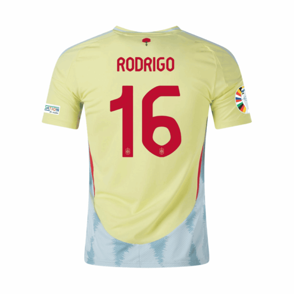 Rodrigospainaway2-1 New Spain Away Soccer Jersey EURO 2024 Men Rodri
