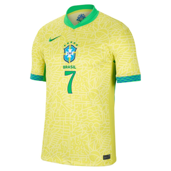 Vini-Jr-HOME-1 New Brazil Home Soccer Jersey 2024 Men Vini Jr
