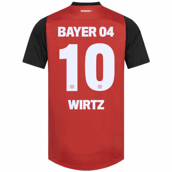 WIRTZhome-1 New Bayer Leverkusen Home Soccer Jersey 24/25 Men Florian Wirtz