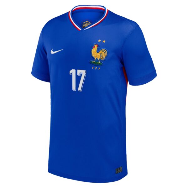 New France Home Soccer Jersey EURO 2024 Men Adult William Saliba - Image 2