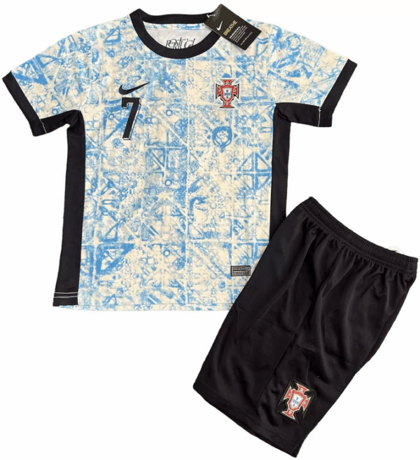 ronaldoawaykids1-1 New Portugal Away Soccer Jersey EURO 2024 Kids Cristiano Ronaldo