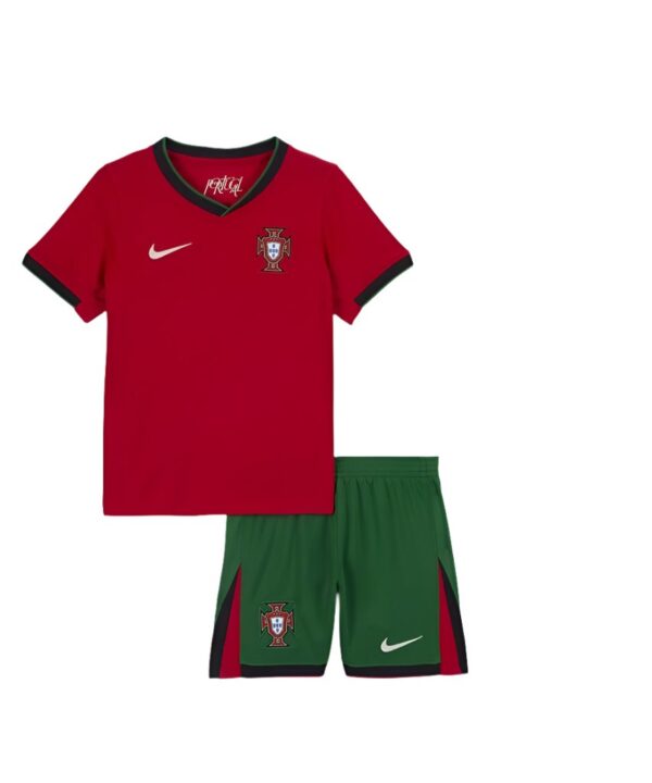 ronaldohomekids1-1 New Portugal Home Soccer Jersey EURO 2024 Kids Cristiano Ronaldo