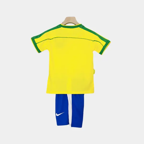 Retro Brazil Kids Kit – 1998 World Cup Home Jersey & Shorts - Image 2