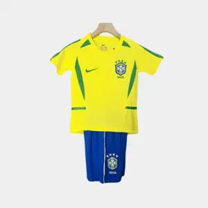 Retro Brazil Kids Kit – 2002 World Cup Home Jersey & Shorts
