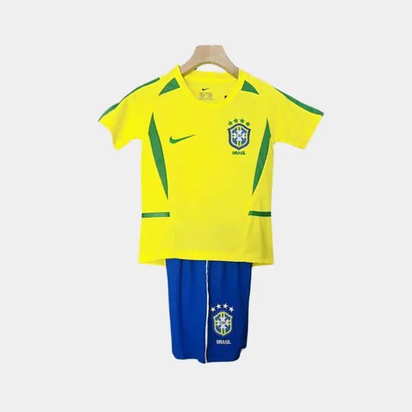 Retro Brazil Kids Kit – 2002 World Cup Home Jersey & Shorts