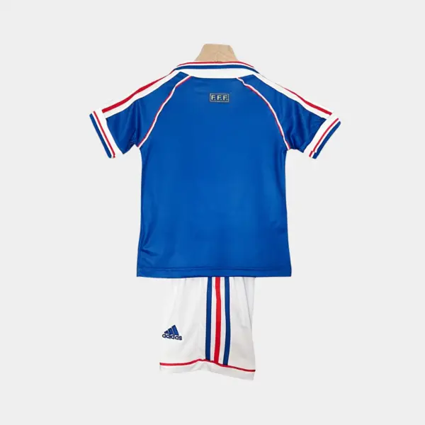 Retro France Kids Soccer Kit – 1998 World Cup Home Jersey & Shorts Set - Image 2