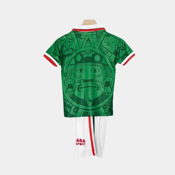 Retro Mexico Kids Soccer Kit – 1998 World Cup Home Jersey & Shorts Set - Image 2