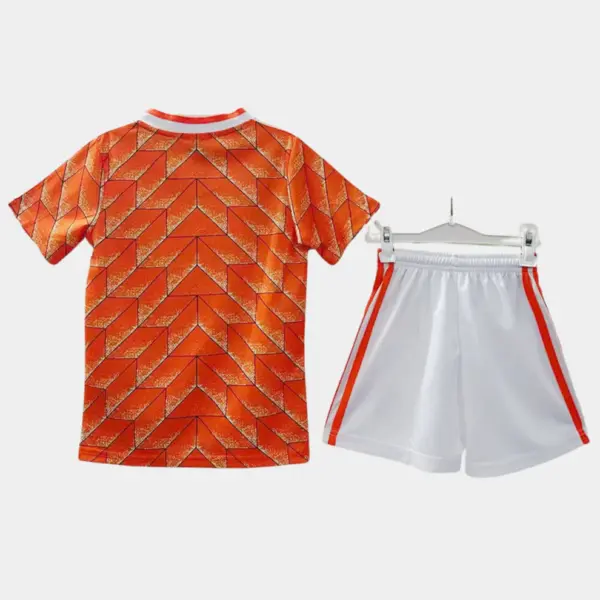 Retro Netherlands Kids Soccer Kit – Euro 1988 Home Jersey & Shorts Set - Image 2
